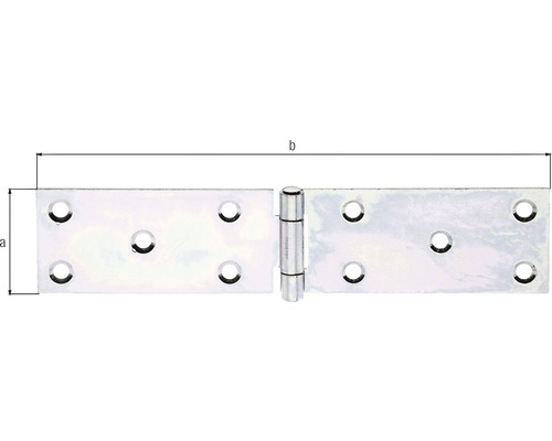 Flachband Scharnier mit Maßangaben a und b