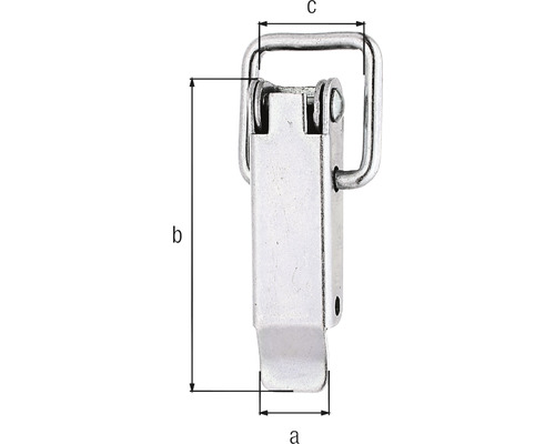 Verstellbarer Kniehebelverschluss mit Maßangaben