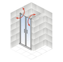 Pendeltüre für Nische Schulte ExpressPlus Garant 2.0 1000x2000 mm Echtglas Klar hell schwarz