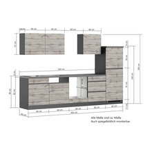 Küchenzeile mit Maßen