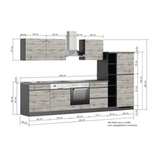 Küchenzeile mit Maßen