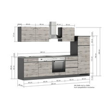 Küchenzeile mit Maßen