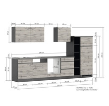 Küchenzeile mit Maßen