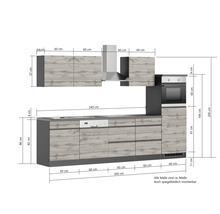 Küchenzeile mit Maßen