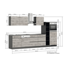 Küchenzeile mit Maßen