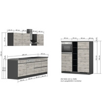 Küchenzeile mit Maßen