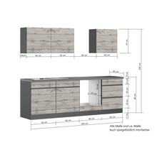 Küchenzeile mit Maßen