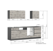 Küchenzeile mit Abmessungen