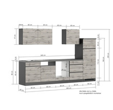 Küchenzeile mit Maßen für die Küchenplanung