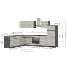 Küchenzeile mit Maßen