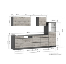 Maße der Küchenzeile mit Ober- und Unterschränken