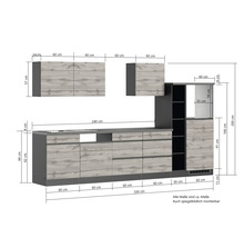 Küchenzeile mit Maßen