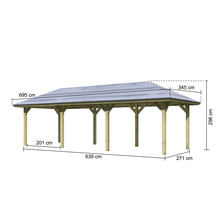 Holzpavillon mit Abmessungen