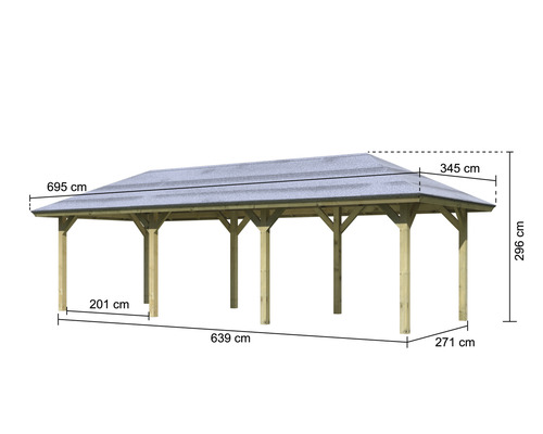 Holzpavillon mit Abmessungen