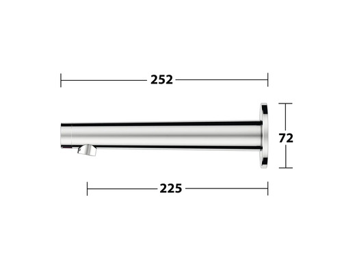 Abmessungen eines Wandauslaufs
