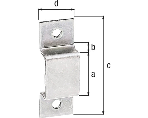 Metallhalterung mit Maßangaben