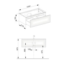 Waschbeckenunterschrank Keuco Edition 11 105x35x53,5 cm ohne Waschbecken mit LED-Beleuchtung weiß glänzend-thumb-8 Waschbeckenunterschrank Keuco Edition 11 105x35x53,5 cm ohne Waschbecken mit LED-Beleuchtung weiß glänzend-thumb-8