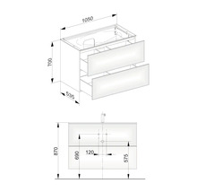 Waschbeckenunterschrank Keuco Edition 11 105x70x53,5 cm ohne Waschbecken mit Beleuchtung weiß glänzend-thumb-8 Waschbeckenunterschrank Keuco Edition 11 105x70x53,5 cm ohne Waschbecken mit Beleuchtung weiß glänzend-thumb-8