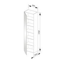 Hochschrank Keuco X-Line links 48x175x30 cm weiß glänzend-thumb-1 Hochschrank Keuco X-Line links 48x175x30 cm weiß glänzend-thumb-1