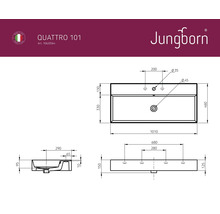 Technische Zeichnung Waschbecken Quattro 101