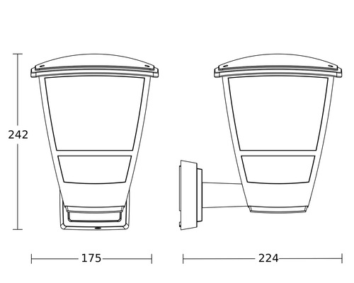 Abmessungen einer Wandleuchte