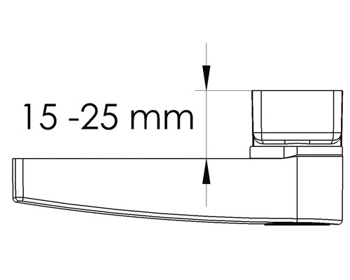 Technische Zeichnung mit Maßangabe 15 bis 25 Millimeter