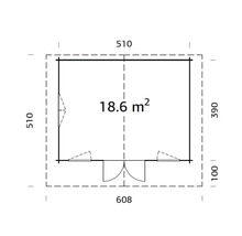Gartenhaus Palmako Helena 18,6 m² inkl. Fußboden und Vordach 510 x 390 cm tauchgrundiert-thumb-2 Gartenhaus Palmako Helena 18,6 m² inkl. Fußboden und Vordach 510 x 390 cm tauchgrundiert-thumb-2