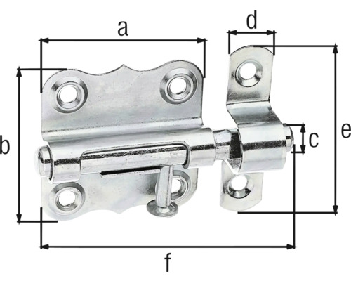 Maße eines Schubriegels