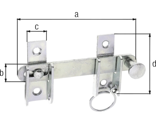 Metall-Torschieber mit Maßangaben