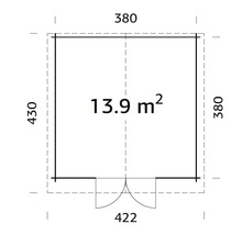 Gartenhaus Palmako Lotta 13,9 m² 380 x 380 cm natur-thumb-2 Gartenhaus Palmako Lotta 13,9 m² 380 x 380 cm natur-thumb-2