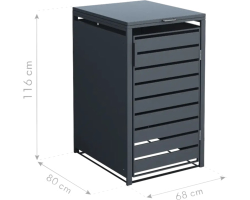 Mülltonnenbox mit den Maßen 116 x 80 x 68 Zentimeter