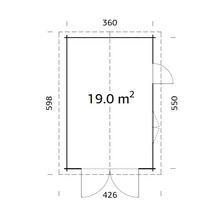 Einzelgarage Palmako Roger 19,0 m² mit Holztor 360 x 550 cm tauchgrundiert grau-thumb-2 Einzelgarage Palmako Roger 19,0 m² mit Holztor 360 x 550 cm tauchgrundiert grau-thumb-2