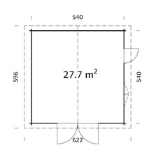 Einzelgarage Palmako Roger 27,7 m² mit Holztor 540 x 540 cm tauchgrundiert braun-thumb-2 Einzelgarage Palmako Roger 27,7 m² mit Holztor 540 x 540 cm tauchgrundiert braun-thumb-2