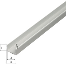 Aluminiumprofil mit Maßangaben