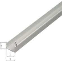Aluminiumprofil mit Abmessungsangaben