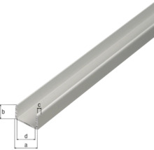 U-Profil Aluminium silber 19,9 x 15 x 2 mm 2,0 mm , 2 m-thumb-1