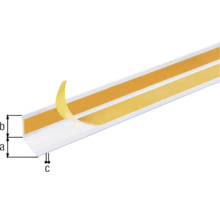 Winkelprofil PVC weiß selbstklebend 10 x 10 x 1 mm 1,0 mm , 2,6 m-thumb-1