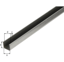 U-Profil Stahl 20x20x1,5 mm, 2 m-thumb-1