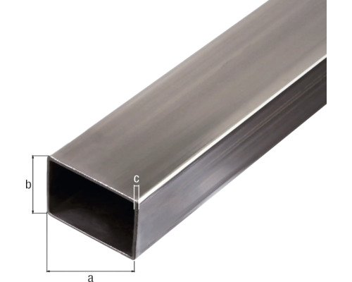 Rechteckrohr aus Stahl mit Maßangaben