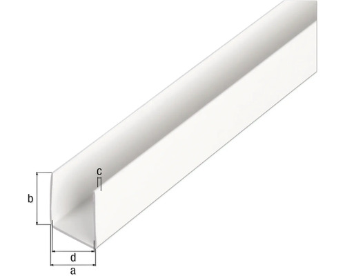 Kunststoffwinkelprofil mit Maßangaben
