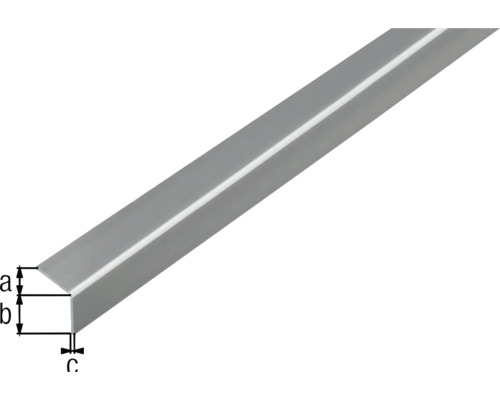 Winkeleisen aus Metall mit Maßangaben