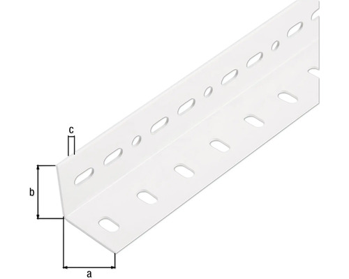 Lochwinkel aus Metall mit Maßangaben