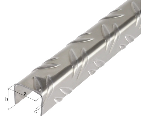 U-Profil aus Metall mit Riffelblechmuster