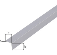 Illustration eines Winkelprofils mit Maßangaben a, b und c.