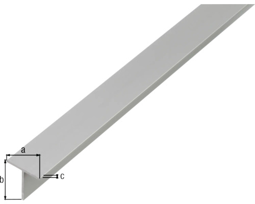 Aluminium T-Profil mit Maßangaben
