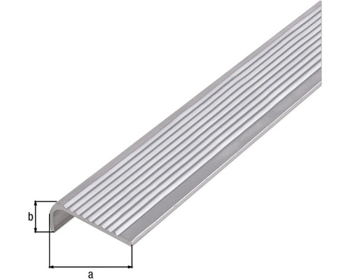 Treppenkantenprofil aus Aluminium mit Rillen