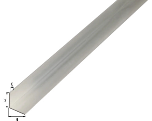 Winkelprofil aus Aluminium mit Maßangaben