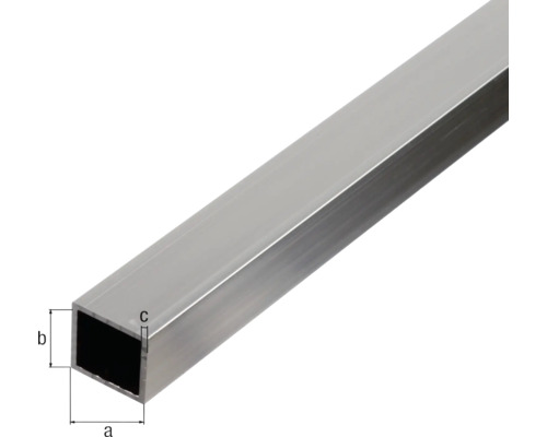 Quadratisches Aluminiumprofil mit Maßangaben