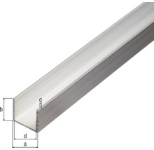 U-Profil aus Aluminium mit Maßangaben