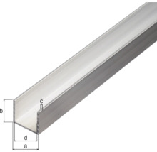 Aluminium U-Profil mit Maßangaben